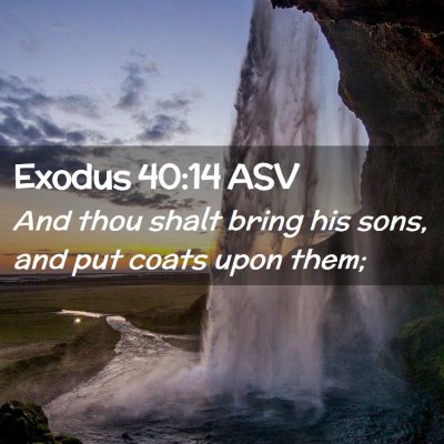 Picture 02 - Exodus 40:14 ASV - And thou shalt bring his sons, and put coats upon - Bible Verse Picture