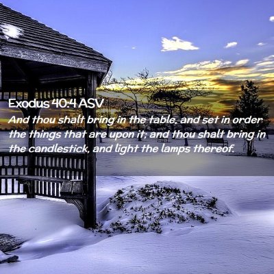 Picture 02 - Exodus 40:4 ASV - And thou shalt bring in the table, and set in - Bible Verse Picture