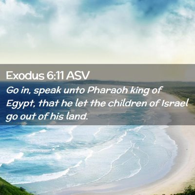 Picture 02 - Exodus 6:11 ASV - Go in, speak unto Pharaoh king of Egypt, that he - Bible Verse Picture