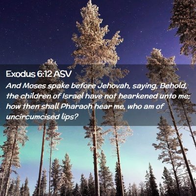 Picture 02 - Exodus 6:12 ASV - And Moses spake before Jehovah, saying, Behold, - Bible Verse Picture