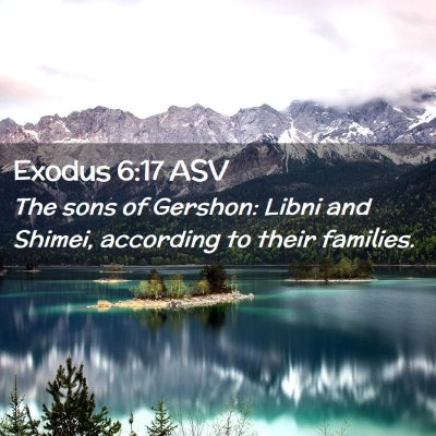 Picture 02 - Exodus 6:17 ASV - The sons of Gershon: Libni and Shimei, according - Bible Verse Picture