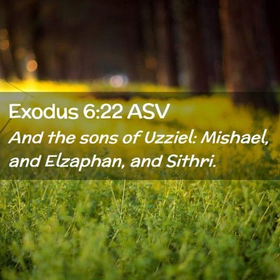 Picture 02 - Exodus 6:22 ASV - And the sons of Uzziel: Mishael, and Elzaphan, - Bible Verse Picture