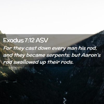 Picture 02 - Exodus 7:12 ASV - For they cast down every man his rod, and they - Bible Verse Picture