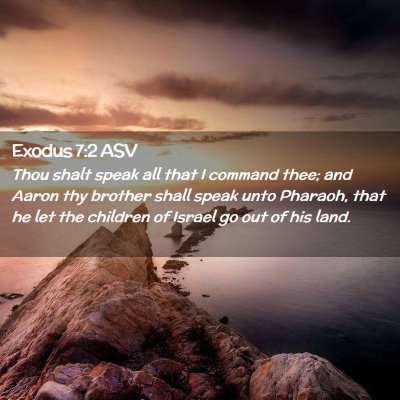 Picture 02 - Exodus 7:2 ASV - Thou shalt speak all that I command thee; and - Bible Verse Picture
