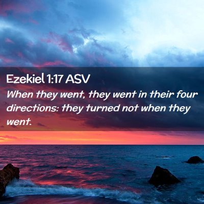 Picture 02 - Ezekiel 1:17 ASV - When they went, they went in their four - Bible Verse Picture