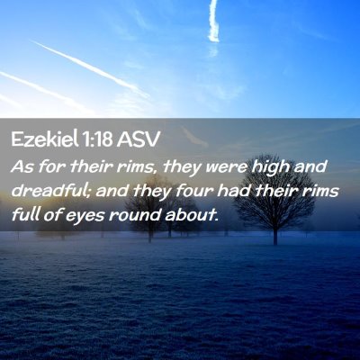 Picture 02 - Ezekiel 1:18 ASV - As for their rims, they were high and dreadful; - Bible Verse Picture
