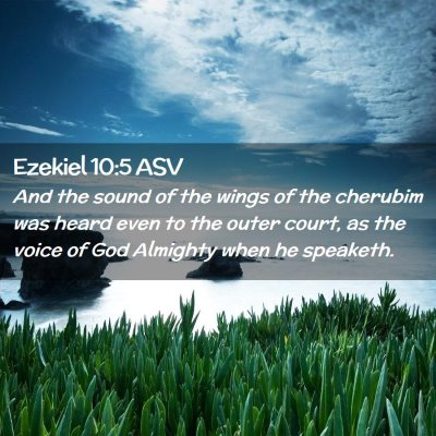 Picture 02 - Ezekiel 10:5 ASV - And the sound of the wings of the cherubim was - Bible Verse Picture
