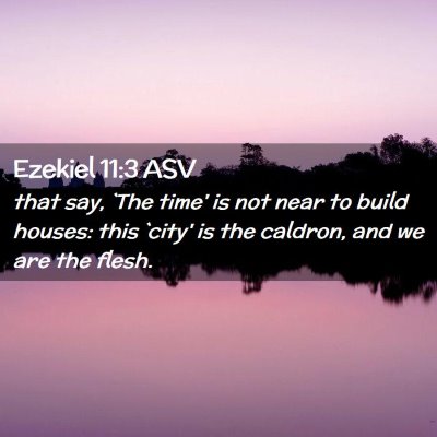 Picture 02 - Ezekiel 11:3 ASV - that say, `The time' is not near to build houses: - Bible Verse Picture