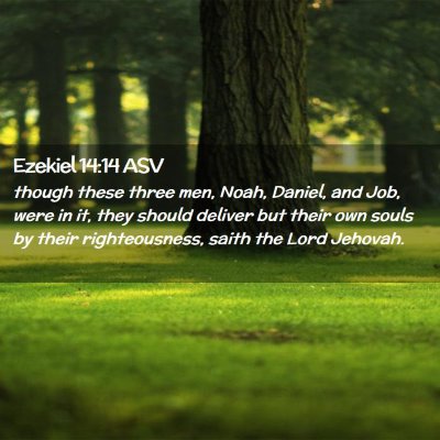 Picture 02 - Ezekiel 14:14 ASV - though these three men, Noah, Daniel, and Job, - Bible Verse Picture