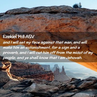 Picture 02 - Ezekiel 14:8 ASV - and I will set my face against that man, and will - Bible Verse Picture