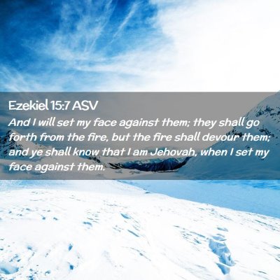Picture 02 - Ezekiel 15:7 ASV - And I will set my face against them; they shall - Bible Verse Picture