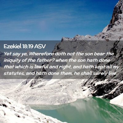 Picture 02 - Ezekiel 18:19 ASV - Yet say ye, Wherefore doth not the son bear the - Bible Verse Picture