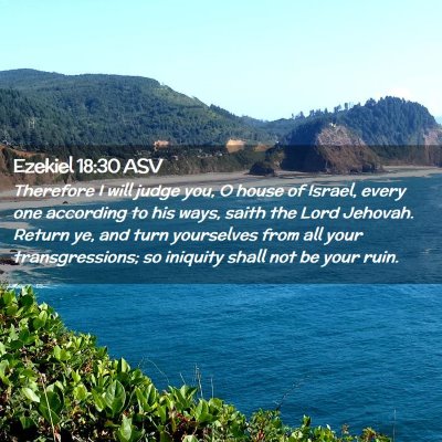 Picture 02 - Ezekiel 18:30 ASV - Therefore I will judge you, O house of Israel, - Bible Verse Picture