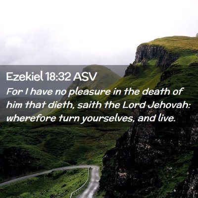 Picture 02 - Ezekiel 18:32 ASV - For I have no pleasure in the death of him that - Bible Verse Picture