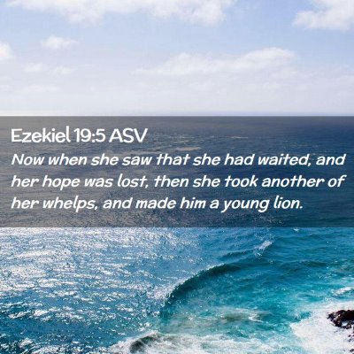 Picture 02 - Ezekiel 19:5 ASV - Now when she saw that she had waited, and her - Bible Verse Picture