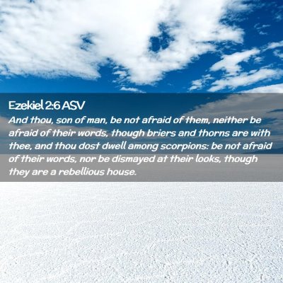 Picture 02 - Ezekiel 2:6 ASV - And thou, son of man, be not afraid of them, - Bible Verse Picture