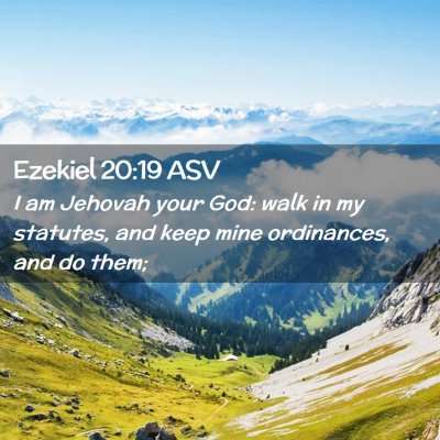 Picture 02 - Ezekiel 20:19 ASV - I am Jehovah your God: walk in my statutes, and - Bible Verse Picture