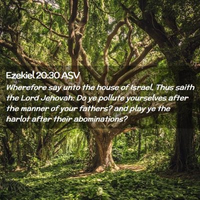 Picture 02 - Ezekiel 20:30 ASV - Wherefore say unto the house of Israel, Thus - Bible Verse Picture