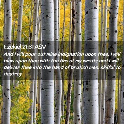 Picture 02 - Ezekiel 21:31 ASV - And I will pour out mine indignation upon thee; I - Bible Verse Picture