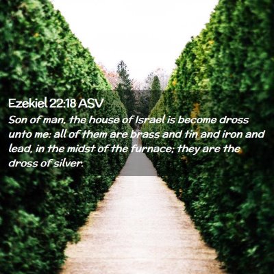 Picture 02 - Ezekiel 22:18 ASV - Son of man, the house of Israel is become dross - Bible Verse Picture