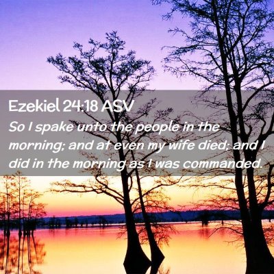 Picture 02 - Ezekiel 24:18 ASV - So I spake unto the people in the morning; and at - Bible Verse Picture