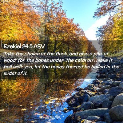 Picture 02 - Ezekiel 24:5 ASV - Take the choice of the flock, and also a pile `of - Bible Verse Picture