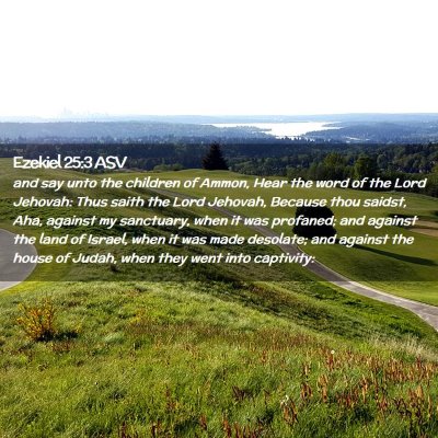 Picture 02 - Ezekiel 25:3 ASV - and say unto the children of Ammon, Hear the word - Bible Verse Picture