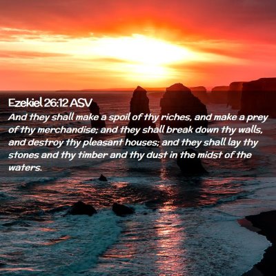 Picture 02 - Ezekiel 26:12 ASV - And they shall make a spoil of thy riches, and - Bible Verse Picture