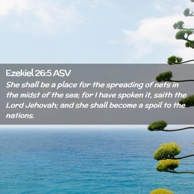 Picture 02 - Ezekiel 26:5 ASV - She shall be a place for the spreading of nets in - Bible Verse Picture