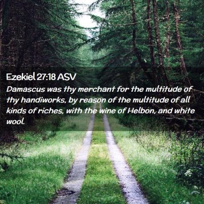 Picture 02 - Ezekiel 27:18 ASV - Damascus was thy merchant for the multitude of - Bible Verse Picture