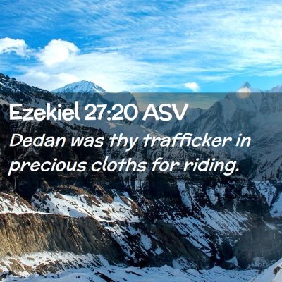 Picture 02 - Ezekiel 27:20 ASV - Dedan was thy trafficker in precious cloths for - Bible Verse Picture
