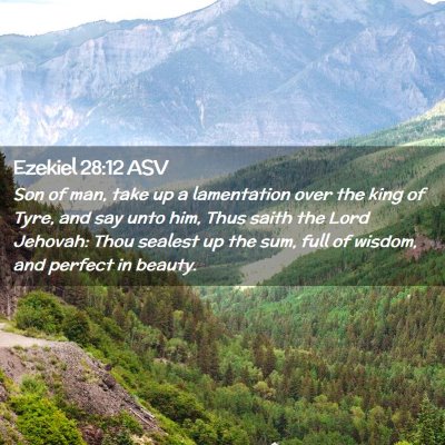 Picture 02 - Ezekiel 28:12 ASV - Son of man, take up a lamentation over the king - Bible Verse Picture