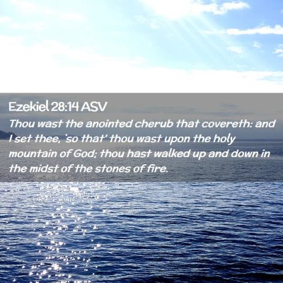 Picture 02 - Ezekiel 28:14 ASV - Thou wast the anointed cherub that covereth: and - Bible Verse Picture