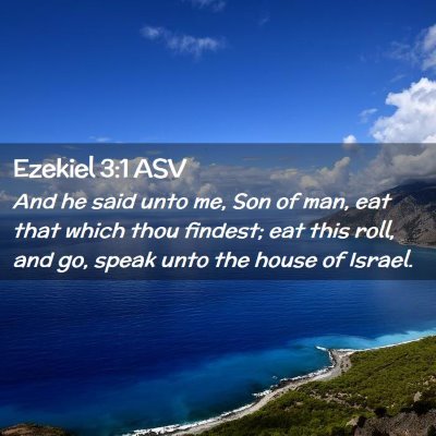 Picture 02 - Ezekiel 3:1 ASV - And he said unto me, Son of man, eat that which - Bible Verse Picture
