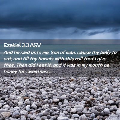 Picture 02 - Ezekiel 3:3 ASV - And he said unto me, Son of man, cause thy belly - Bible Verse Picture