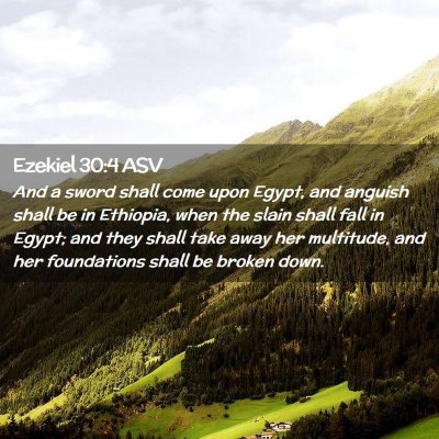 Picture 02 - Ezekiel 30:4 ASV - And a sword shall come upon Egypt, and anguish - Bible Verse Picture