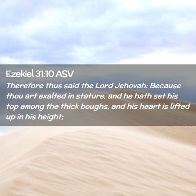 Picture 02 - Ezekiel 31:10 ASV - Therefore thus said the Lord Jehovah: Because - Bible Verse Picture