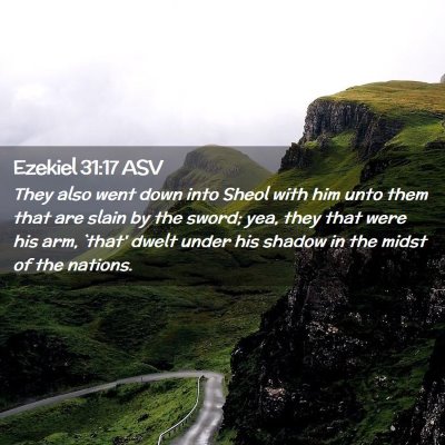 Picture 02 - Ezekiel 31:17 ASV - They also went down into Sheol with him unto them - Bible Verse Picture
