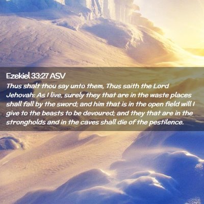 Picture 02 - Ezekiel 33:27 ASV - Thus shalt thou say unto them, Thus saith the - Bible Verse Picture