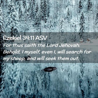 Picture 02 - Ezekiel 34:11 ASV - For thus saith the Lord Jehovah: Behold, I - Bible Verse Picture