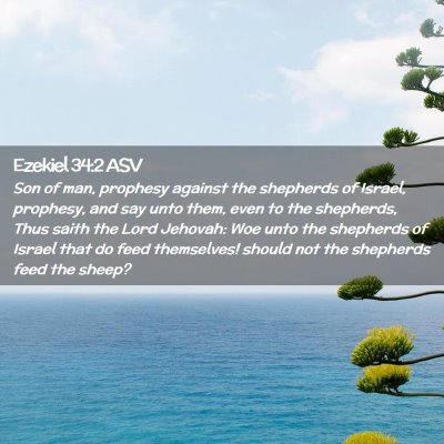 Picture 02 - Ezekiel 34:2 ASV - Son of man, prophesy against the shepherds of - Bible Verse Picture