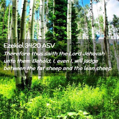 Picture 02 - Ezekiel 34:20 ASV - Therefore thus saith the Lord Jehovah unto them: - Bible Verse Picture