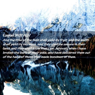 Picture 02 - Ezekiel 34:27 ASV - And the tree of the field shall yield its fruit, - Bible Verse Picture