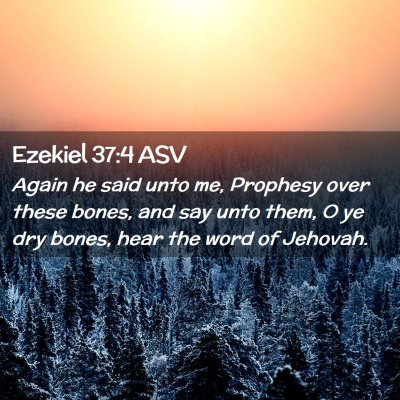 Picture 02 - Ezekiel 37:4 ASV - Again he said unto me, Prophesy over these bones, - Bible Verse Picture