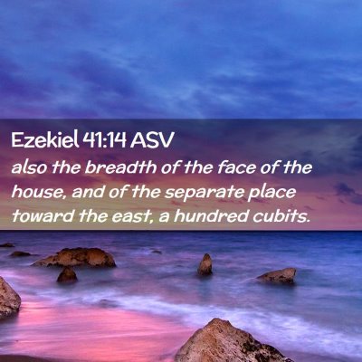Picture 02 - Ezekiel 41:14 ASV - also the breadth of the face of the house, and of - Bible Verse Picture