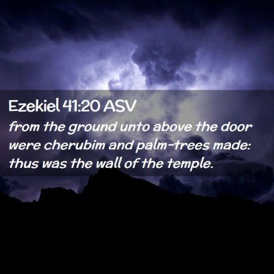 Picture 02 - Ezekiel 41:20 ASV - from the ground unto above the door were cherubim - Bible Verse Picture