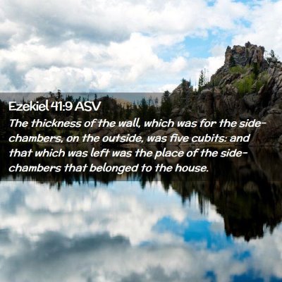 Picture 02 - Ezekiel 41:9 ASV - The thickness of the wall, which was for the - Bible Verse Picture