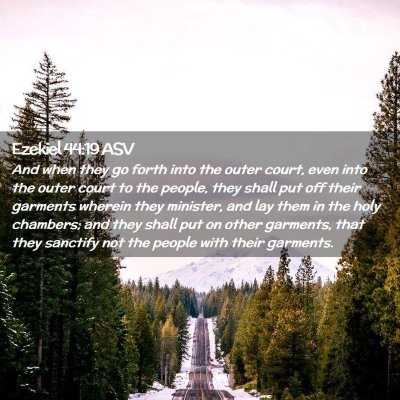 Picture 02 - Ezekiel 44:19 ASV - And when they go forth into the outer court, even - Bible Verse Picture