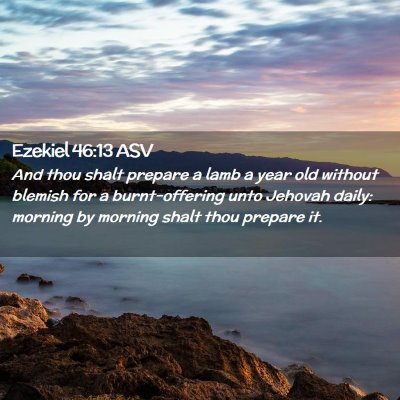 Picture 02 - Ezekiel 46:13 ASV - And thou shalt prepare a lamb a year old without - Bible Verse Picture