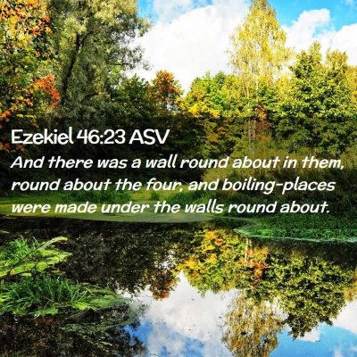 Picture 02 - Ezekiel 46:23 ASV - And there was a wall round about in them, round - Bible Verse Picture